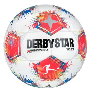 Derbystar Freizeit-Piłka nożna Bundesliga Player v25 biało/czerwono/niebieski - 1 piłka (rozmiar 5)